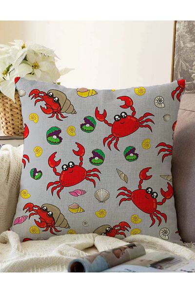 Realhomes Husă de pernă tricotată modernă Raschel, cu model de crab, cu două ...