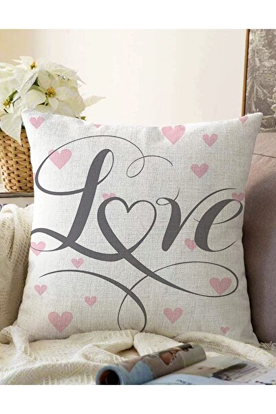 Realhomes Love Written Heart Polka Dot Motif Double Sided Decorative Raschel ...