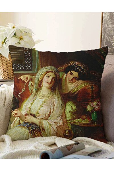 Realhomes Çift Taraflı Osmanlı Desenli Dijital Baskılı Dekoratif Raşel Örme Y...