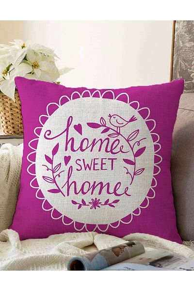 Realhomes Home Sweet Home Imprimat digital cu două fețe decorative Raschel tricotat pernă Husă de pernă