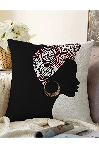 Realhomes Black and White Black Women's Double Sided Decorative Raschel Knitt...
