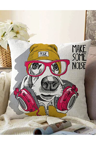 Realhomes Make Some Noise Köpek Dijital Baskılı Modern Çift Taraflı Raşel Örm...