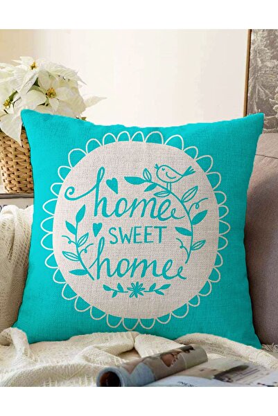 Realhomes Home Sweet Home Imprimat digital Decorativ Dublu Față Raschel Trico...