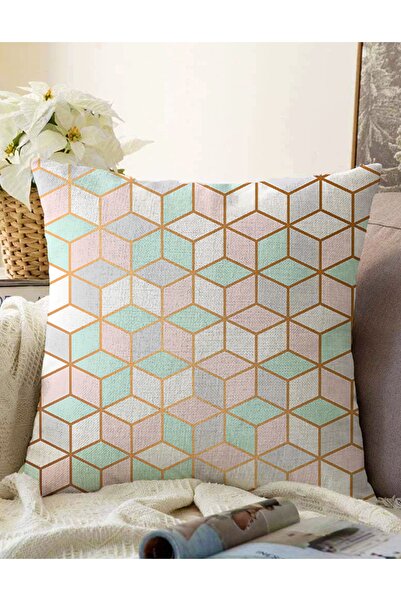 Realhomes Husă de pernă tricotată Raschel modernă cu model geometric 3D cu do...