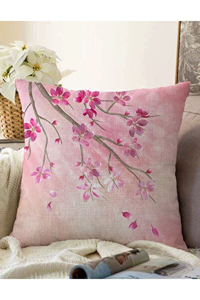Realhomes Çift Taraflı Çiçek Desenli Dijital Baskılı Raşel Örme Yastık Kırlen...