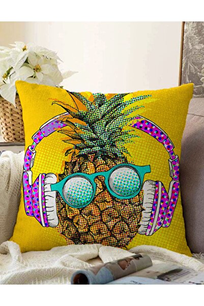 Realhomes Husă de pernă tricotată decorativă Raschel cu design cu ananas de v...