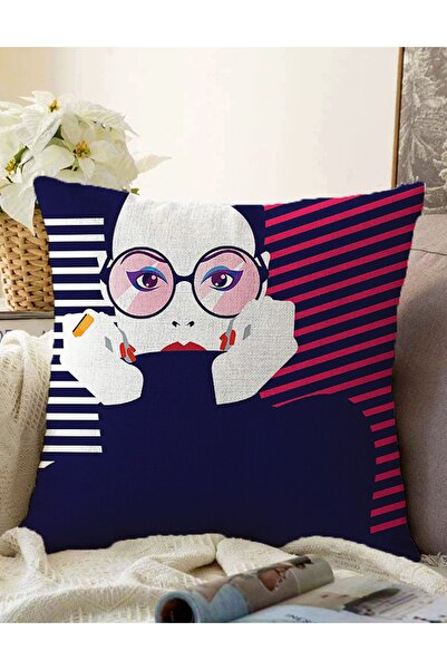 Realhomes Çift Taraflı Icon Women Özel Tasarımlı Dijital Baskılı Raşel Örme Y...