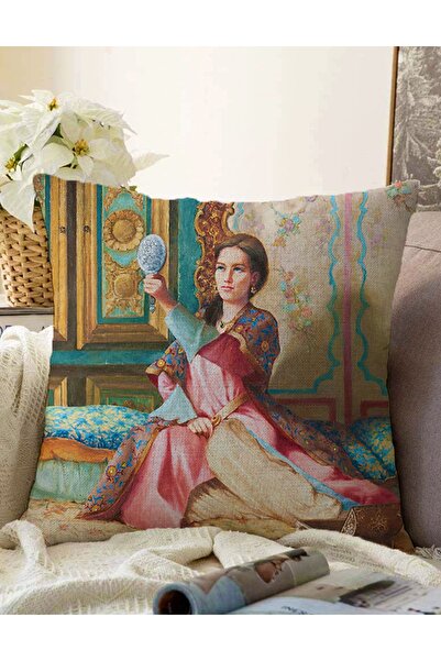 Realhomes Çift Taraflı Osmanlı Resimli Dijital Baskılı Dekoratif Raşel Örme Y...