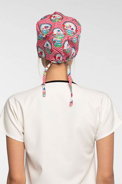 Owlet Medikal Pelican Patterned Pink Surgical Bonnet