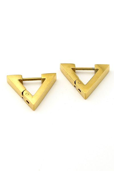 Solfera Triangle Shaped Stainless Yellow Steel Men's Earrings E811