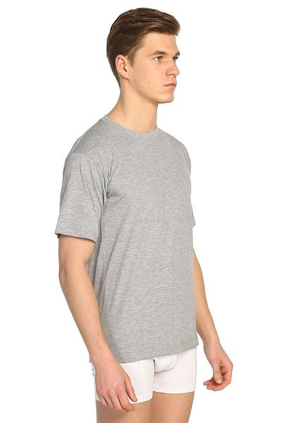 Tutku Men's Gray 6-Piece Combed Cotton Crew Neck Undershirt