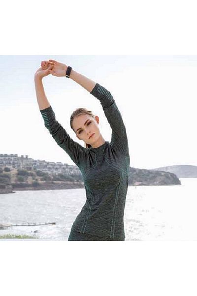 Yeni İnci Γυναικείο μακρυμάνικο μπλουζάκι Green Melange Athlete