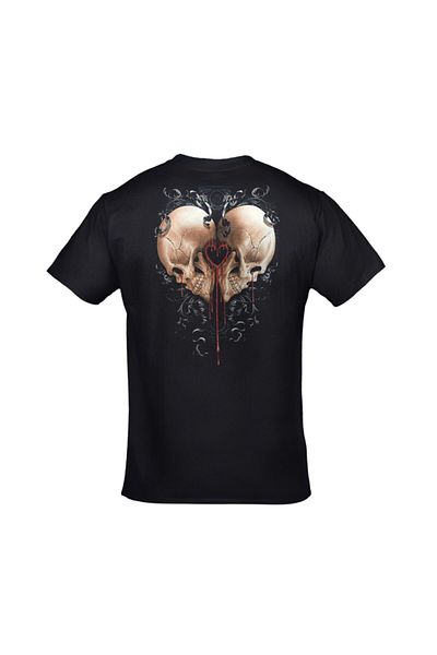 Orijin Tekstil Μπλουζάκι Unisex Black Skull Heart εμπρός πίσω με στάμπα