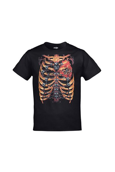 Orijin Tekstil Unisex tričko s černým potiskem lebky