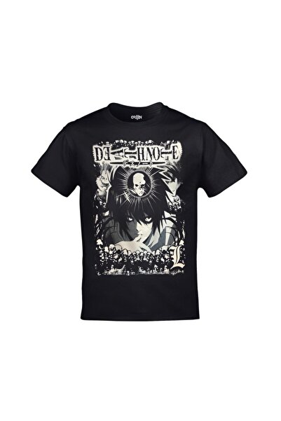 Orijin Tekstil Unisex Black Death Note Printed T-shirt