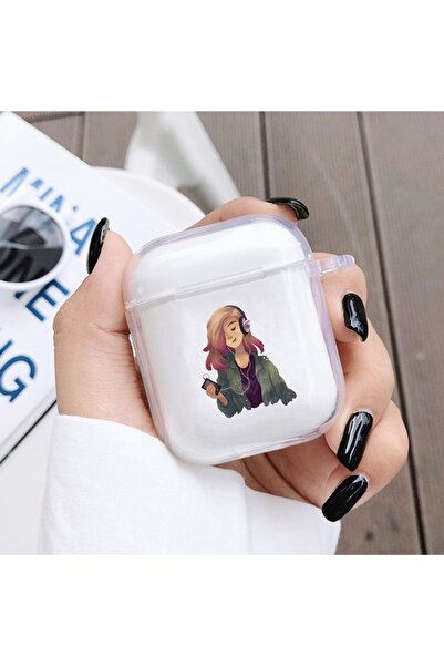 mooodcase Müzik Dinleyen Kız Desenli  Kablosuz Kulaklık Kılıfı