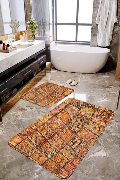 MEKTA HOME Set covorașe de baie din 2 piese patchwork Mktbp-005 60x100/50x60