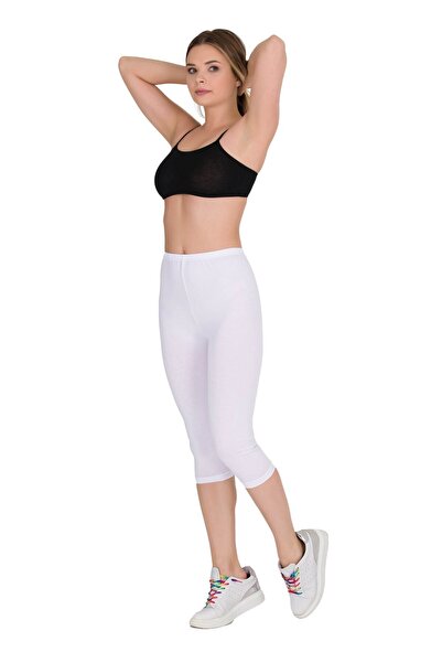 Berrak Дамски бели капри легинги, 2 броя в пакет