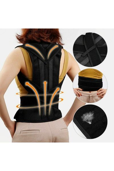 ZEYZEN Unisex Black Back Straightening Corset Vest