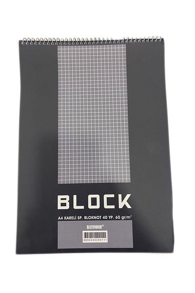Bayındır Bloc de note cu spirală în carouri A4 40 Yp. 60gr