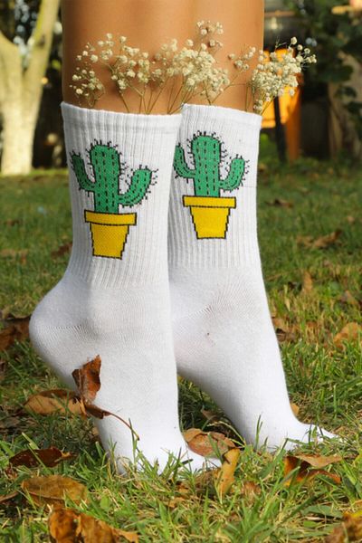 çorapdunyam Κάλτσες τένις Unisex Cactus Perfumed College Kk0091