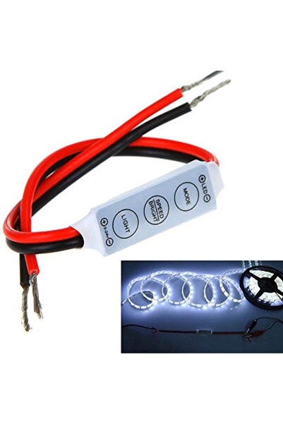 usmtekno Led Şerit Modülü 7 Mod Tek Renk Uyum Şerit Led Kontrol Kablo Flaşör Modül Konnektör