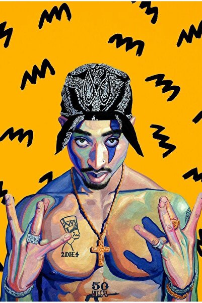 hediyeniburadabul Διακόσμηση Σπιτιού – Tupac Respect / Ξύλινος Πίνακας 20x30