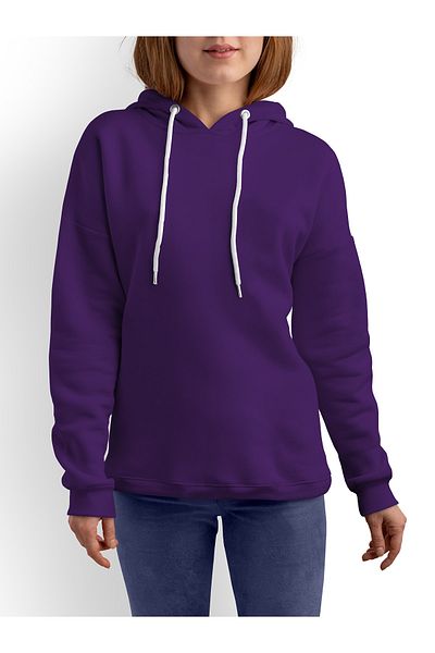 ACR Giyim Tekstil Forma Baskı Purple Hooded Women's Sweatshirt