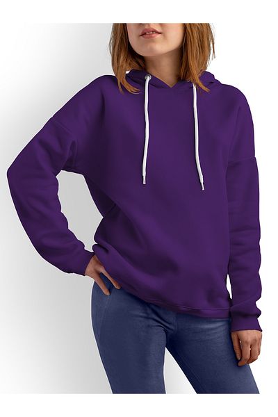 ACR Giyim Tekstil Forma Baskı Purple Hooded Women's Sweatshirt