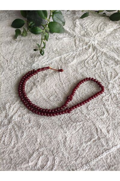 Keven Home 40 Pieces 6mm 99pcs Acrylic Prayer Rosary - Wholesale for Dispensing and Mawlid Gift - Claret Red