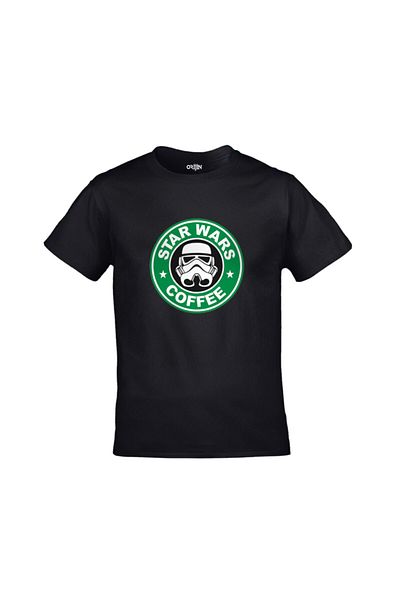 Orijin Tekstil Μπλουζάκι Unisex Μαύρο Star Wars Coffee με στάμπα