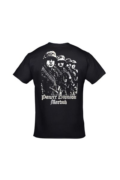 Orijin Tekstil Unisex Black Panzer Division Front and Back Printed T-Shirt