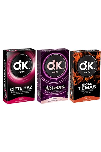 Okey Prezervatif Karışık 3lü Set