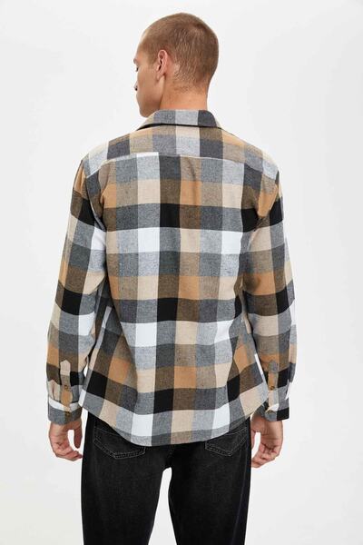 DeFacto Καρό μακρυμάνικο πουκάμισο με λεπτή εφαρμογή