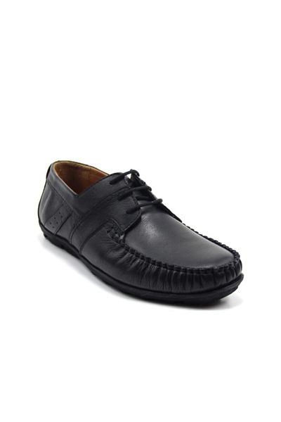 Bemsa Men's Black Genuine Leather Shoes 9105