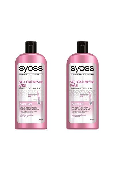 Syoss 550 مل × 2 شامبو ضد تساقط الشعر