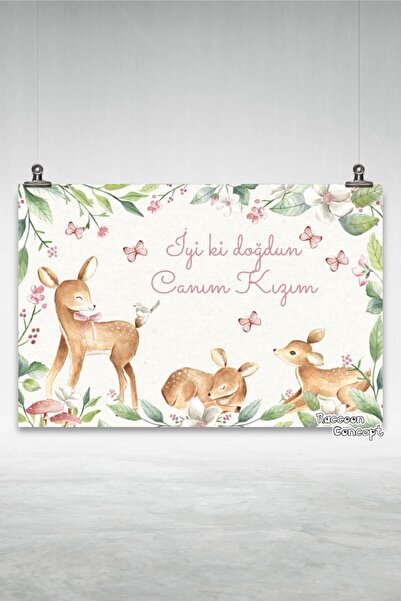 Bambi Konsepti Doğum Günü Afişi