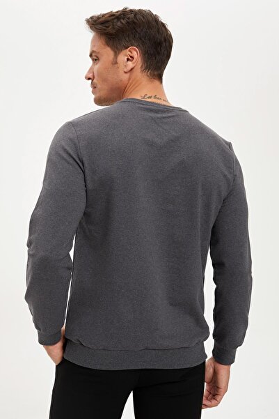 DeFacto Slim Fit Bisiklet Yaka Uzun Kollu Sweatshirt