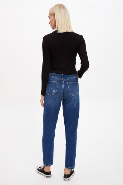 DeFacto Παντελόνι Lina Washed Extra ψηλόμεσο Mom Fit Jean