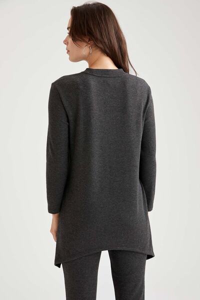 DeFacto Regular Fit Asimetrik Kesim Sweatshirt Tunik