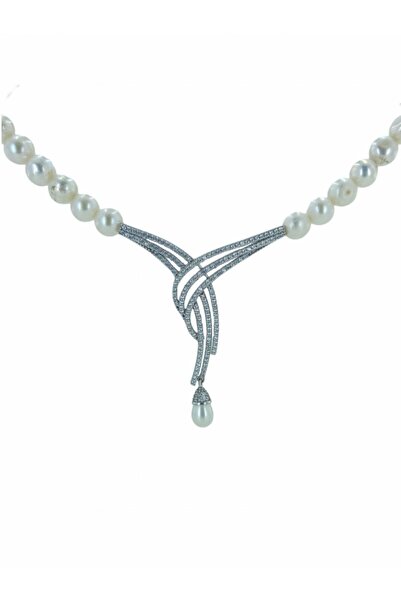 MaGümüş Suyolu Gerçek Inci Gerdanlık 925 Gümüş Kolye