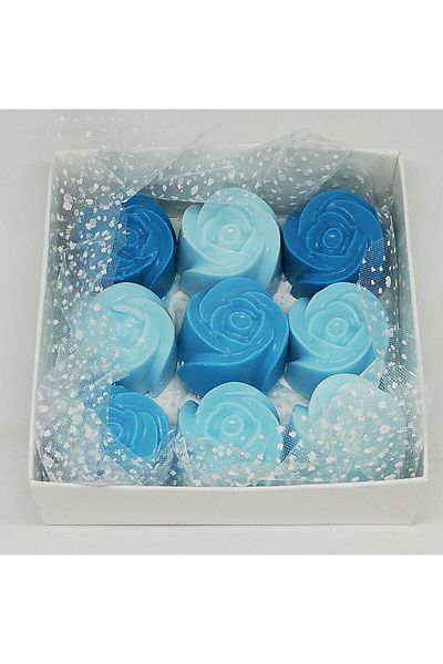 Dolce Soap - Scented Ornamental Soap - Rose 9 Pieces Blue - 3cm*2cm