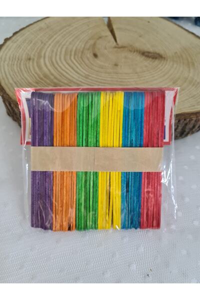 Südor Renkli Ahşap Çubuk Dar, Dondurma Çubuğu, Çocuk Elişi Malzemesi