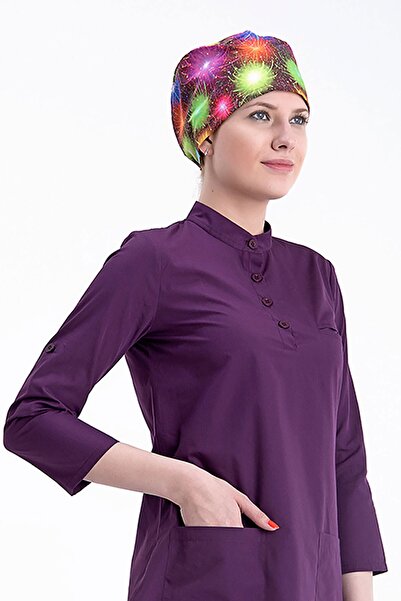 Owlet Medikal Kadın Renkli Havai Fişek Desenli Cerrahi Bone