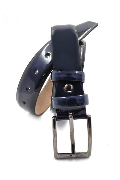 ZEKTON Ανδρική ζώνη από συνθετικό δέρμα σε μπλε ναυτικό χρώμα