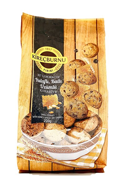 KİREÇBURNU FIRINI Yulaflı, Ballı & Üzümlü Bi Lokmacık Kurabiye 200 G X 2 Paket