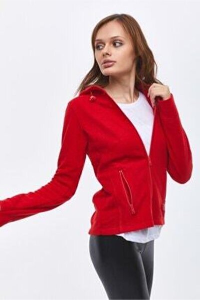Ltb Kadın Kırmızı Polar Hırka