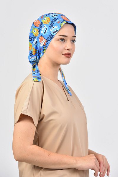 Owlet Medikal Monster Patterned Surgical Hijab Bonnet