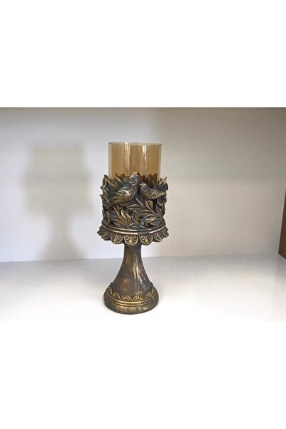 Can Bayrak Dekoratif Kuşlu Ayaklı Mumluk Salon & Ev Aksesuarı