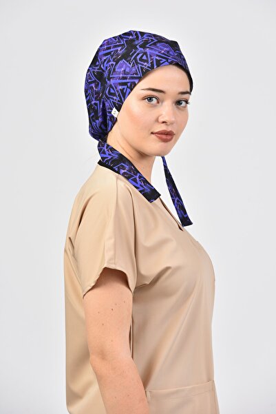 Owlet Medikal Mor Graffiti Desenli Cerrahi Tesettür Bone